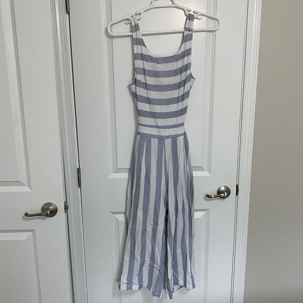 Striped Sleeveless Wide Leg Jumpsuit